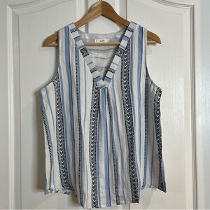 ❌SOLD❌ Anthropologie MINE Multi Pattern Sleeveless Blouse Pullover Top L NWT
